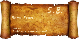 Sors Emma névjegykártya